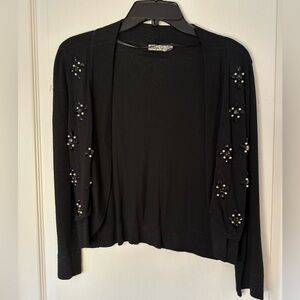 Eliza J Black Cardigan with Embellishments M NWT